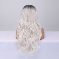 Women's Fashion White Party Chemical Fiber Centre Parting Long Curly Hair Wigs main image 3