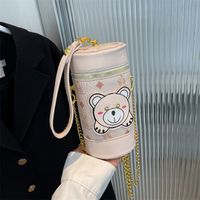 Women's Pu Animal Vintage Style Chain Bucket Zipper Crossbody Bag sku image 3