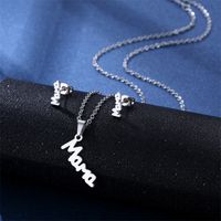 Simple Style Pentagram Star Elephant Stainless Steel Earrings Necklace 3 Piece Set sku image 6