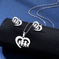 Simple Style Pentagram Star Elephant Stainless Steel Earrings Necklace 3 Piece Set sku image 39