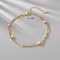 Fashion Splicing Square Copper Plating Anklet 1 Piece main image 1