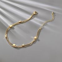 Fashion Splicing Square Copper Plating Anklet 1 Piece main image 3