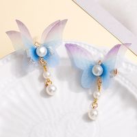 Ethnic Style Butterfly Cloth Artificial Pearl Hair Clip main image 1