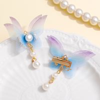 Ethnic Style Butterfly Cloth Artificial Pearl Hair Clip main image 4