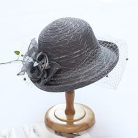 Women's Fashion Solid Color Gauze Crimping Straw Hat main image 6