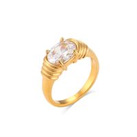 Fashion Geometric Stainless Steel Rings Plating Inlaid Zircon Zircon Stainless Steel Rings main image 2
