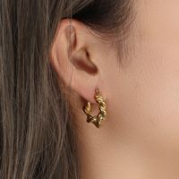 Vintage Style Geometric Stainless Steel Earrings Plating Gold Plated Stainless Steel Earrings main image 5