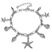 Fashion Geometric Starfish Shell Alloy Plating Anklet 1 Piece main image 3
