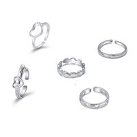 Einfacher Stil Herzform Legierung Überzug Metall Offener Ring 5 Stücke main image 4