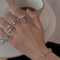 Einfacher Stil Herzform Legierung Überzug Metall Offener Ring 5 Stücke sku image 1