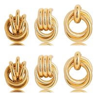 Simple Style Twist Metal Plating Metal Earrings 3 Pairs main image 4