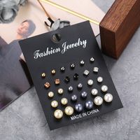 Fashion Geometric Alloy Inlay Rhinestone Beads Ear Studs main image 5