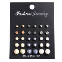 Fashion Geometric Alloy Inlay Rhinestone Beads Ear Studs main image 4