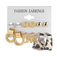Simple Style Round Heart Shape Metal Plating Metal Earrings 6 Pairs main image 4