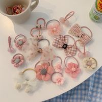 Cute Flower Bow Knot Cloth Rubber Band 1 Set main image 1
