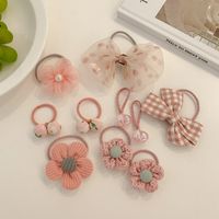 Cute Flower Bow Knot Cloth Rubber Band 1 Set sku image 2