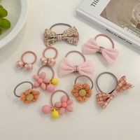 Cute Flower Bow Knot Cloth Rubber Band 1 Set sku image 3