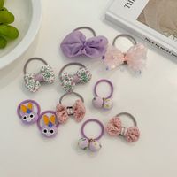 Cute Flower Bow Knot Cloth Rubber Band 1 Set sku image 7