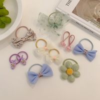 Cute Flower Bow Knot Cloth Rubber Band 1 Set sku image 8
