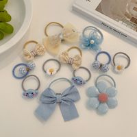 Cute Flower Bow Knot Cloth Rubber Band 1 Set sku image 9