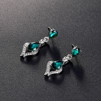 Moda Pavo Real Aleación Embutido Diamante De Imitación Vidrio Pendientes Collar 1 Juego main image 6