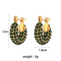 Fashion Geometric Plating Inlaid Zircon Stainless Steel Zircon Gold Plated Earrings main image 2