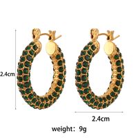 Fashion Geometric Plating Inlaid Zircon Stainless Steel Zircon Gold Plated Earrings main image 3