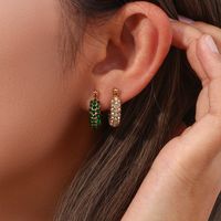 Fashion Geometric Plating Inlaid Zircon Stainless Steel Zircon Gold Plated Earrings main image 5