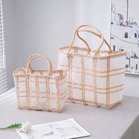 Ins Summer Cool Colorful Transparent Frosted Jelly Bag Handbag Women's Large Capacity Totes Woven Vegetable Basket main image 4