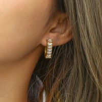 Fashion Geometric Stainless Steel Earrings Plating Inlaid Zircon Zircon Stainless Steel Earrings main image 4