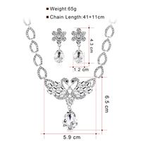 Fashion Geometric Alloy Inlay Rhinestone Glass Earrings Necklace 1 Set main image 3