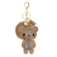 1 Piece Cute Bear Alloy Inlay Rhinestones Bag Pendant Keychain sku image 5