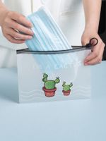 Simple Pvc Printed Cactus Waterproof Three-piece Storage Bag Set main image 1