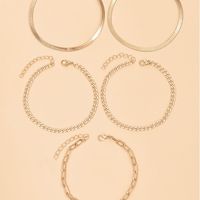Simple Style Geometric Metal Chain Anklet 5 Piece Set main image 2