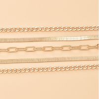 Simple Style Geometric Metal Chain Anklet 5 Piece Set main image 3