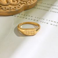 Fashion Number Stainless Steel Gold Plated Plating Gold Plated Rings main image 6