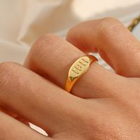 Fashion Number Stainless Steel Gold Plated Plating Gold Plated Rings main image 4