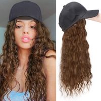 Women's Fashion Brown Light Brown Black Casual Chemical Fiber Centre Parting Long Curly Hair Wigs sku image 2