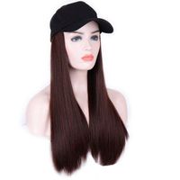 Women's Fashion Brown Light Brown Black Casual Chemical Fiber Centre Parting Long Straight Hair Wigs sku image 1