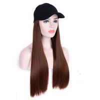 Women's Fashion Brown Light Brown Black Casual Chemical Fiber Centre Parting Long Straight Hair Wigs sku image 2