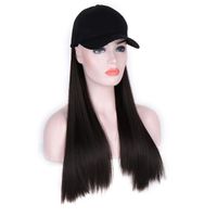 Women's Fashion Brown Light Brown Black Casual Chemical Fiber Centre Parting Long Straight Hair Wigs sku image 4