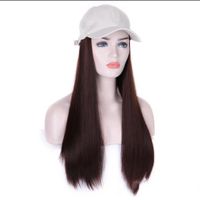 Women's Fashion Brown Light Brown Black Casual Chemical Fiber Centre Parting Long Straight Hair Wigs sku image 1