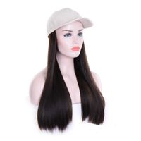 Women's Fashion Brown Light Brown Black Casual Chemical Fiber Centre Parting Long Straight Hair Wigs sku image 3