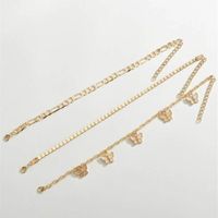 Simple Style Butterfly Alloy Layered Alloy Anklet 3 Piece Set main image 5