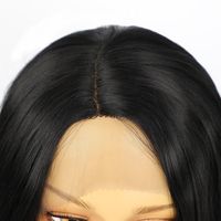 Femmes Mode Le Noir Décontractée Fil Haute Température Cheveux Longs Et Bouclés Perruques main image 5