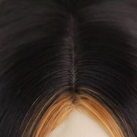 Frau Mode Schwarz Gruppe Chemische Faser Mittelscheitel Langes Glattes Haar Perücken main image 6