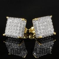 Fashion Square Copper Ear Studs Plating Rhinestones Copper Earrings main image 6