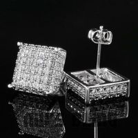 Moda Cuadrado Cobre Pendientes Enchapado Diamantes De Imitación Pendientes De Cobre sku image 2