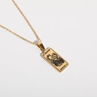 Bijoux En Gros Rétro Tarot Marque Pendentif Titane Acier Collier Nihaojewelry sku image 5