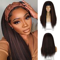 Women's Fashion Brown Party Chemical Fiber Centre Parting Long Straight Hair Wigs main image 1